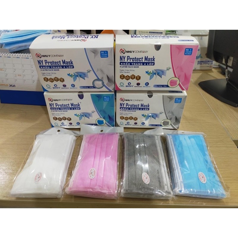 Khẩu Trang y tế 4 lớp Như Ý - bán lẻ 1k/chiec