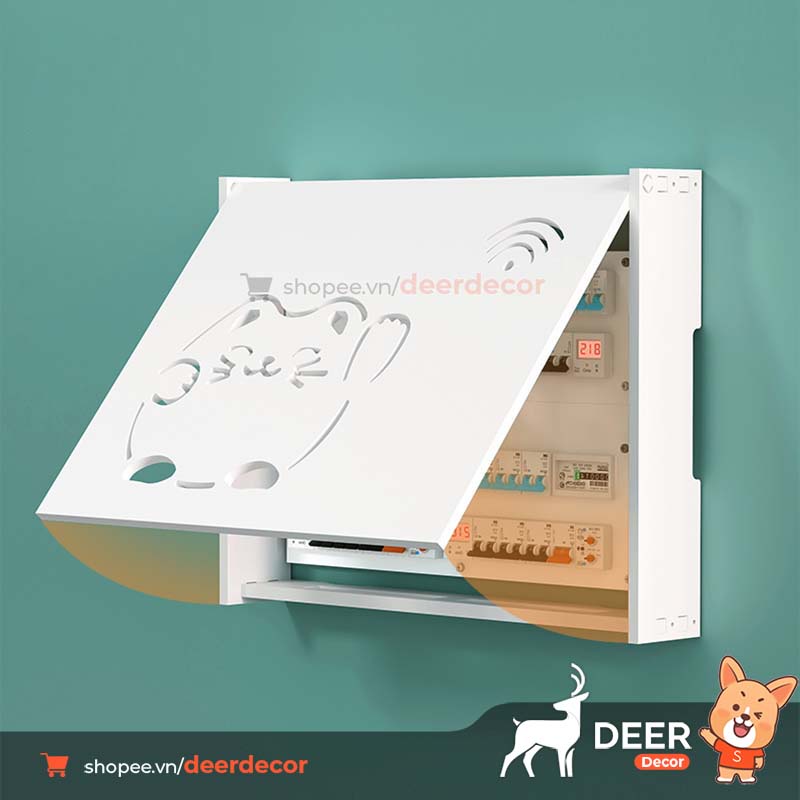 Kệ Che Công Tơ Điện Ổ Điện - Hộp Đựng Router Wifi - Deer Decor