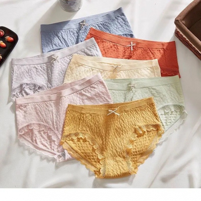 Quần Lót Nữ Cotton Dệt Kim 100% kháng khuẩn thoáng mát đính nơ xinh tôn vòng 3 gợi cảm KIMCHIBIKINI QL005