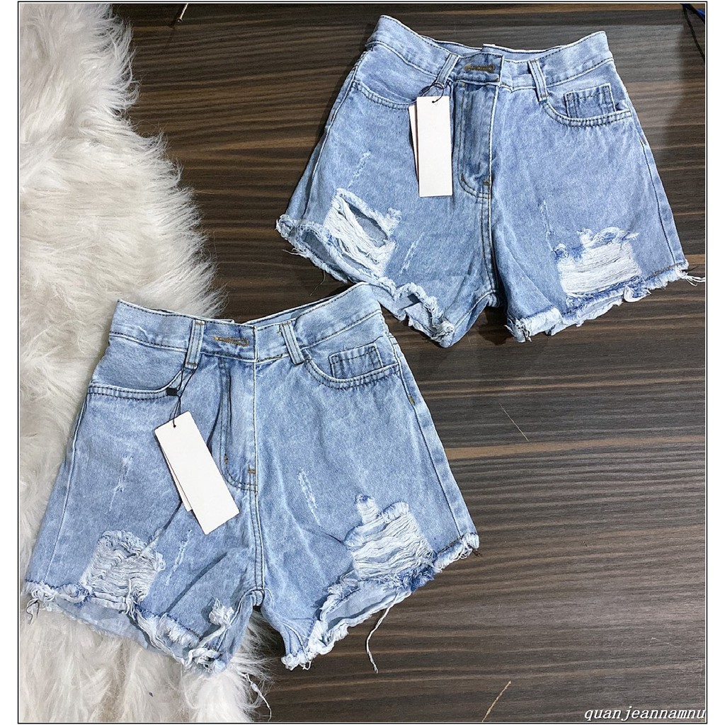 Quần short jean nữ XANH RÁCH 2 BÊN CÀO TƯA thời trang ( HÌNH THẬT ) CTXN-#N3