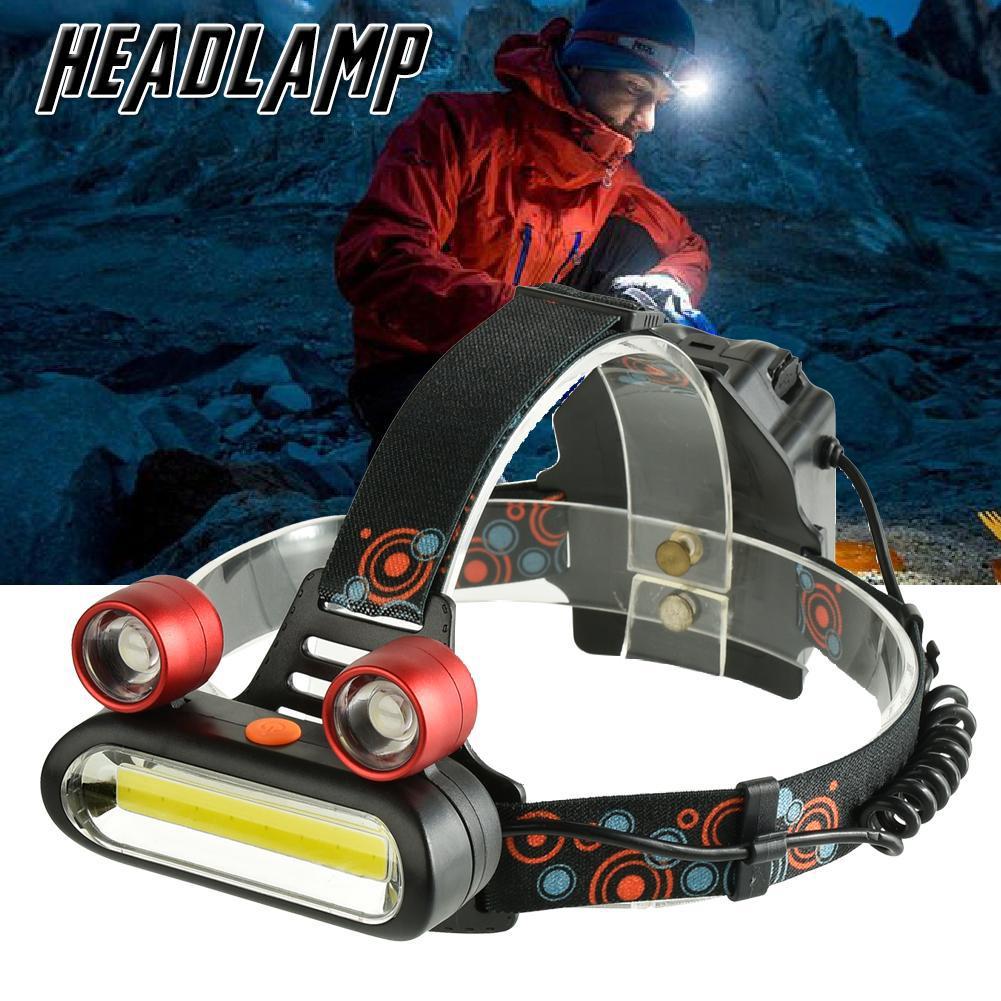 Đèn pin đội đầu 8000lm 2 led cob và đèn pin có thể sạc lại