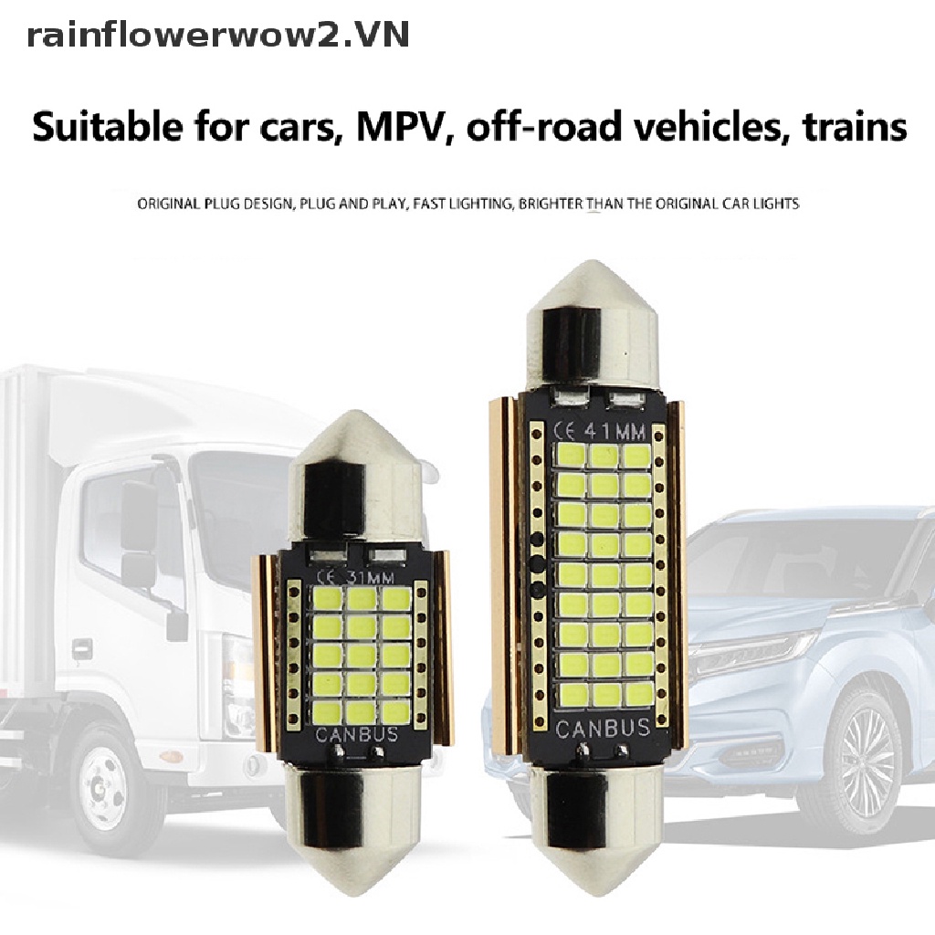 Bóng Đèn LED Siêu Sáng 31mm 36mm 39mm 41mm C5W C10W C3W Chuyên Dụng Cho Xe Hơi