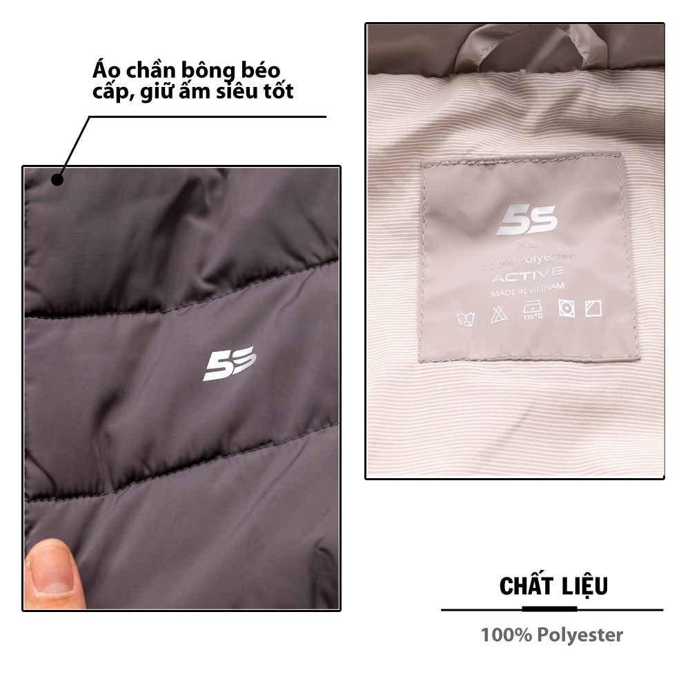 Áo Phao Nam 5S Kiểu Dáng Bomber, Chất Liệu 100% Polyester, 3 Màu Basic, Có Mũ, Chần Bông Dày, Giữ Ấm Cực Kì Tốt (022-02) | BigBuy360 - bigbuy360.vn