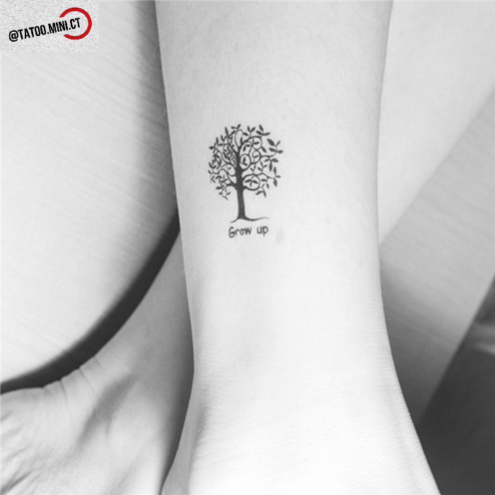 Hình xăm tatoo cây aq177. Xăm dán tatoo mini tạm thời, size &lt;10x6cm