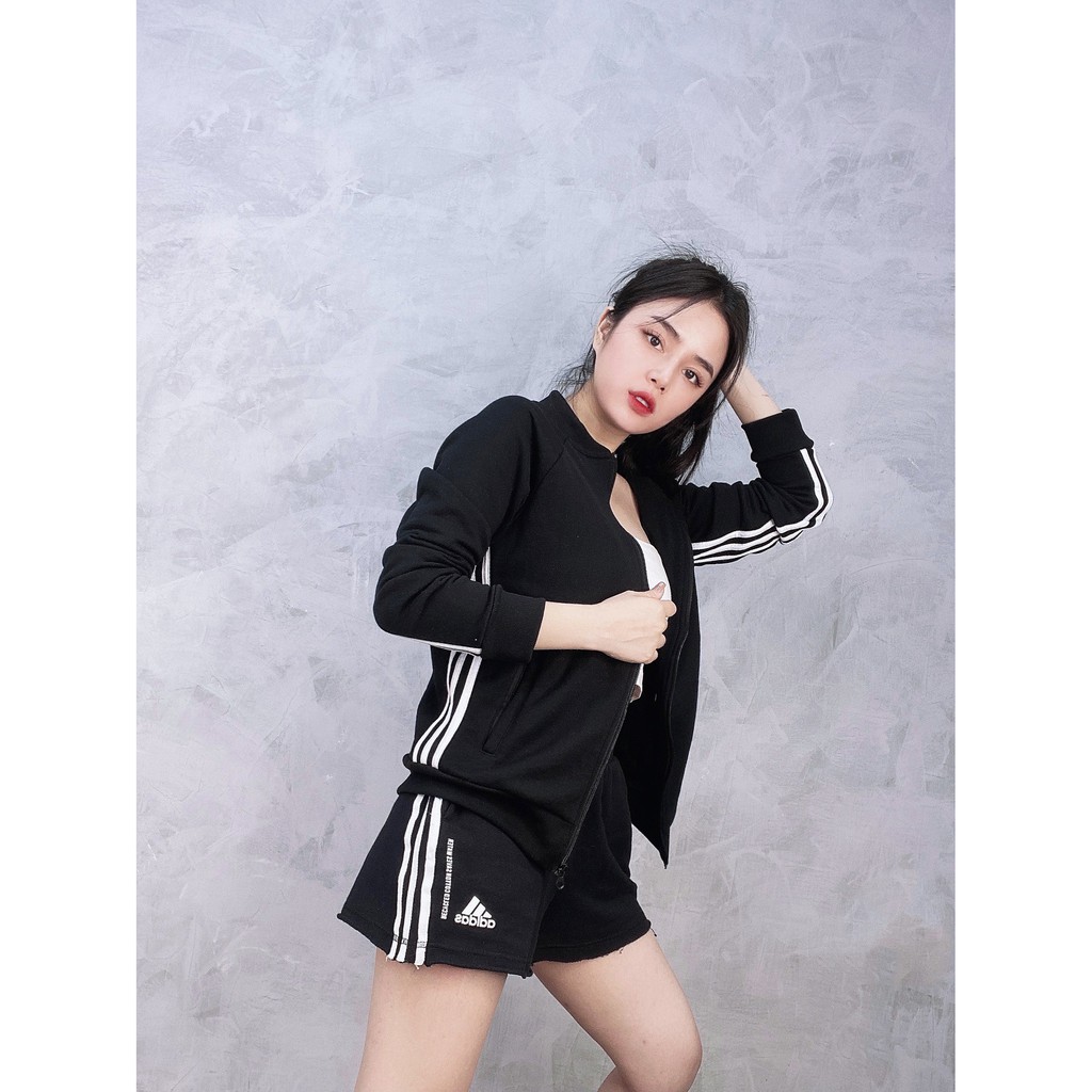 (HÀNG XUẤT XỊN) Áo khoác das đen 1782 3-STRIPES TRACKTOP WOMEN Made in Cambodia full tag code  SIZE S M L | BigBuy360 - bigbuy360.vn