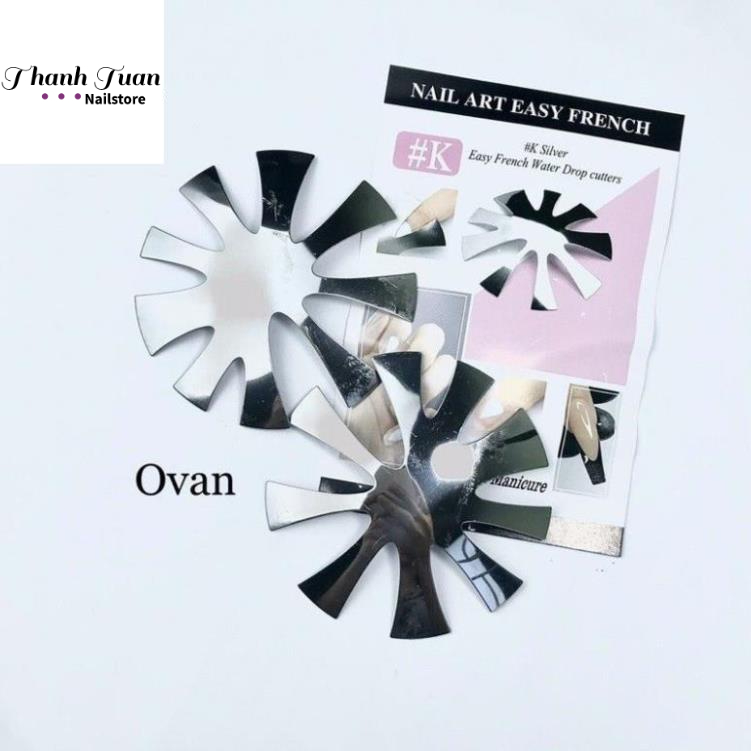 Khuôn cắt bột nail - Khuôn Inox cắt bột hình Oval, Tròn, Nhọn - Fren cắt bột  - Phụ kiện đồ nail