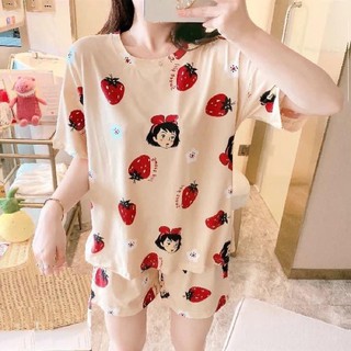 Bộ ngủ cotton cộc tay