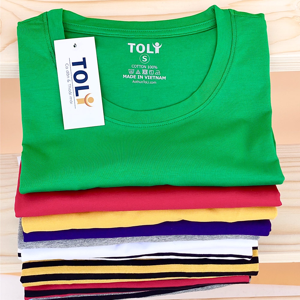 Áo thun nữ trơn cổ tròn màu xám gi TOLI, chất cotton 4 chiều mềm mịn, co dãn, form suông cơ bản [NHIỀU MÀU]