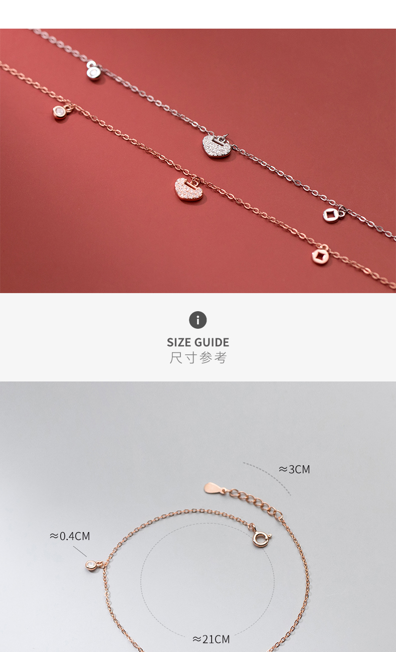 Lắc Chân Mạ Bạc 925 Đính Đá Đơn Giản Thời Trang | BigBuy360 - bigbuy360.vn