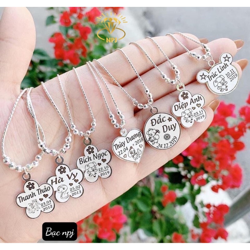 Dây chuyền khắc tên ⚡ MẪU MỚI ⚡ Vòng cổ cho Bé ,khắc tên theo yêu cầu, ảnh thật