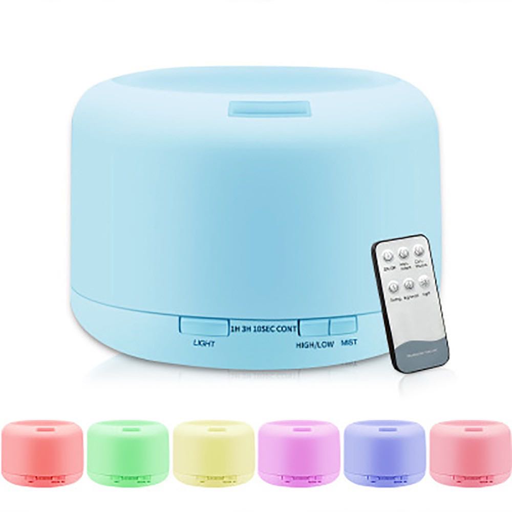 Máy phun sương, khuếch tán tinh dầu Trụ Trong, dung tích 550ML, có điều khiển, đèn led 7 màu, BH 12 tháng