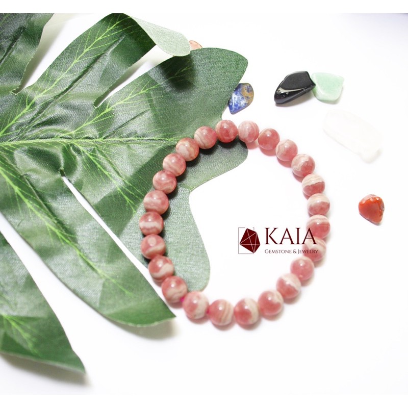 Vòng tay phong thủy đá đào hoa 8 li chiêu tài Lộc - Tình duyên - KAIA