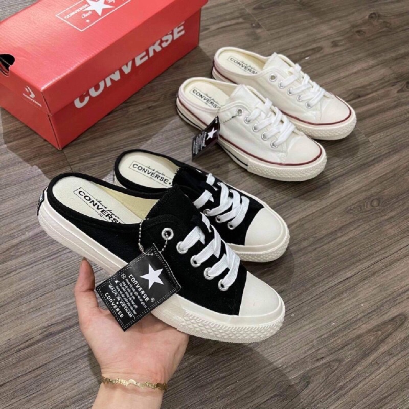 Giày Thể Thao Đạp Gót,Giày Sneaker Sục cv đen trắng,mới nhất,hót nhất