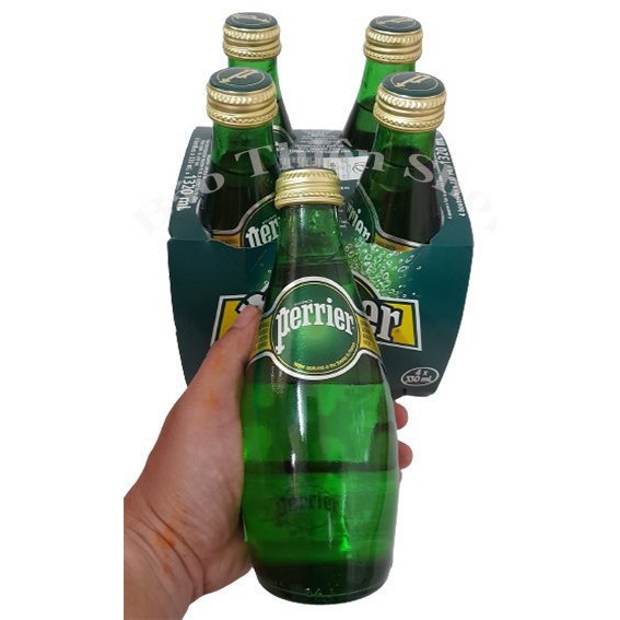 Nước khoáng thiên nhiên chai thủy tinh có ga hiệu Perrier 330ml