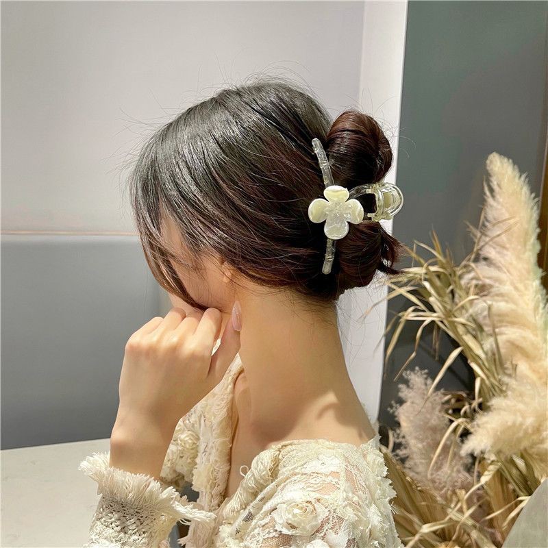 Kẹp tóc hoa 4 lá nhụy đá lấp lánh - Cặp tóc nữ đẹp cao cấp sang chảnh dễ thương ZAZA H004