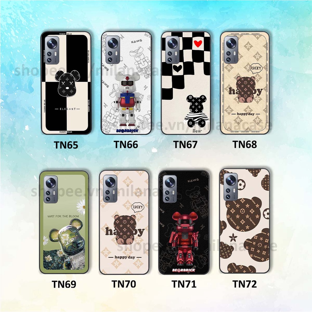 Ốp Xiaomi 12 / Xiaomi 12 Pro gấu be@rBrick gấu Teddy Kaws siêu đẹp, phong cách, cá tính