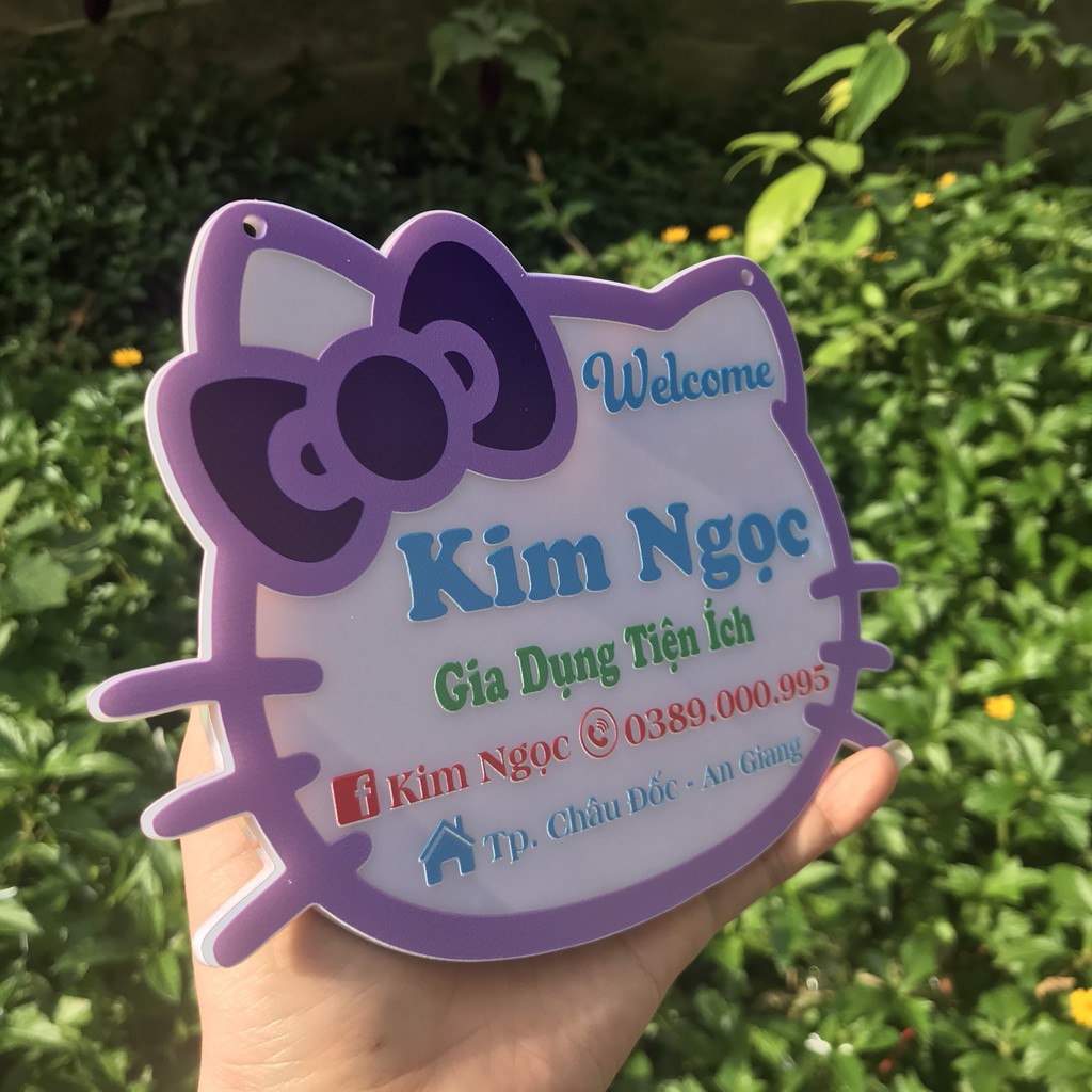 Bảng hiệu mica - Thiết kế theo yêu cầu - Mẫu Hello Kitty dễ thương