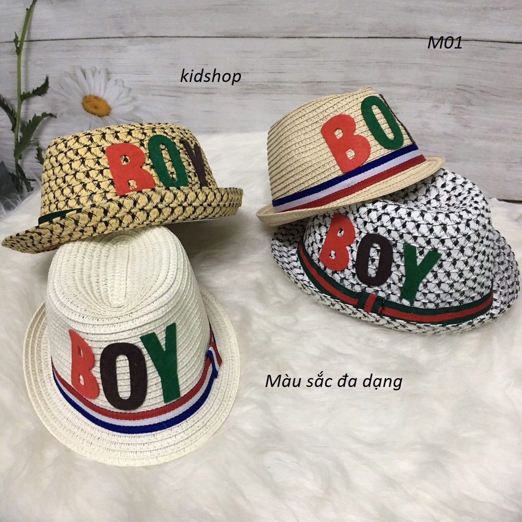 Mũ cói bé trai 💕FREESHIP 💕 dành cho bé từ 1-7 tuổi