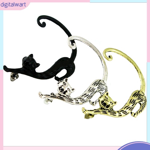 Cặp bông tai đeo vành hình mèo độc đáo cho nữ