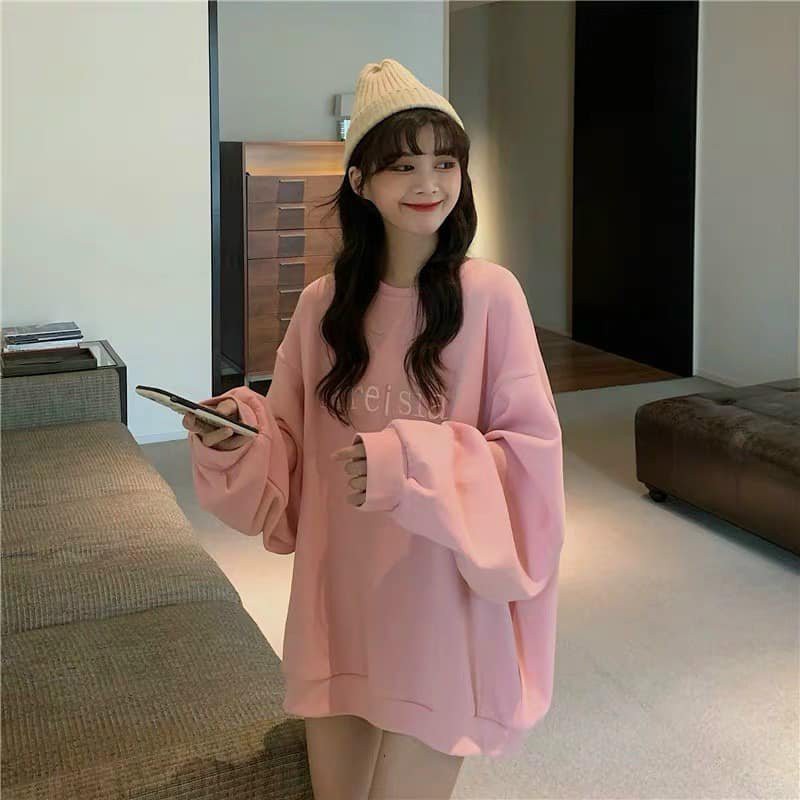 Áo Nỉ Da Cá ARIESIA Pastel 🌸 Áo nỉ chui nữ cổ tròn nữ form rộng màu HỒNG tay bồng Ulzzang SIÊU HOT 🌸 | BigBuy360 - bigbuy360.vn