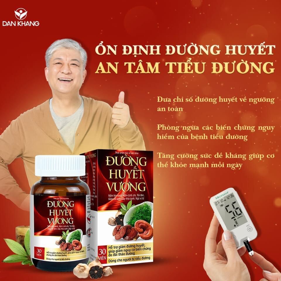 Viên Uống Đường Huyết Vương Dan Giúp Hạ Đường Huyết Hỗ Trợ Ngăn Biến Chứng Tiểu Đường Dan Khang Hộp 30 viên