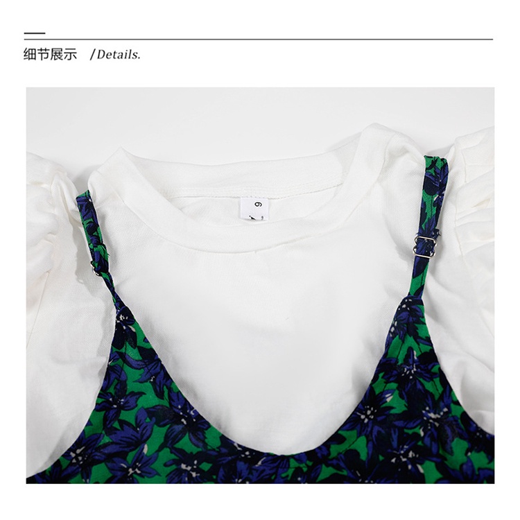 Đầm In Hoa + ÁO Thun Cho Mẹ Và Bé