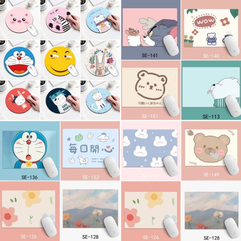 Lót chuột, bàn di chuột pad máy tính hình tròn hình chữ nhật nhiều hoạ tiết dễ thương giá siêu rẻ