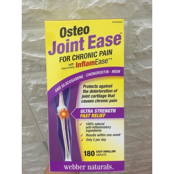 Osteo Joint Ease bổ xương khớp 180v, Webber Naturals, Canada