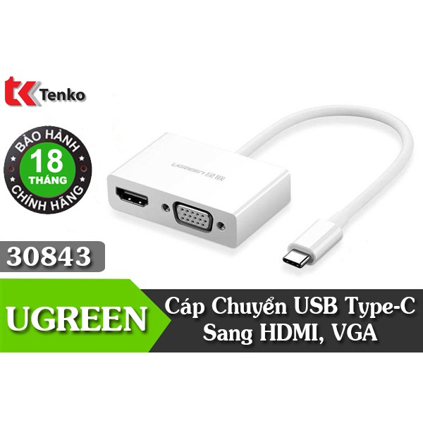 Cáp USB Type-C Ra HDMI, VGA 2k * 4k Ugreen 30843