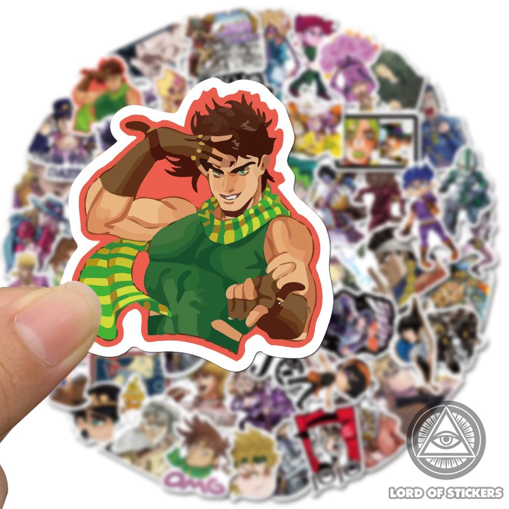 Set 50 Miếng Dán Jojo's Bizarre Adventure Sticker Anime Manga Chống Thấm Nước Trang Trí Mũ Bảo Hiểm, Ván Trượt, Laptop