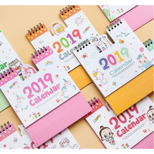 Lịch để bàn 2019 xinh cute