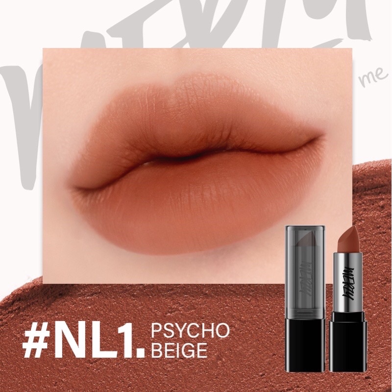 Son Thỏi Lì, Lên Màu Chuẩn, Mịn Mượt Nhẹ Môi Merzy Noir In The Lipstick 3.3g