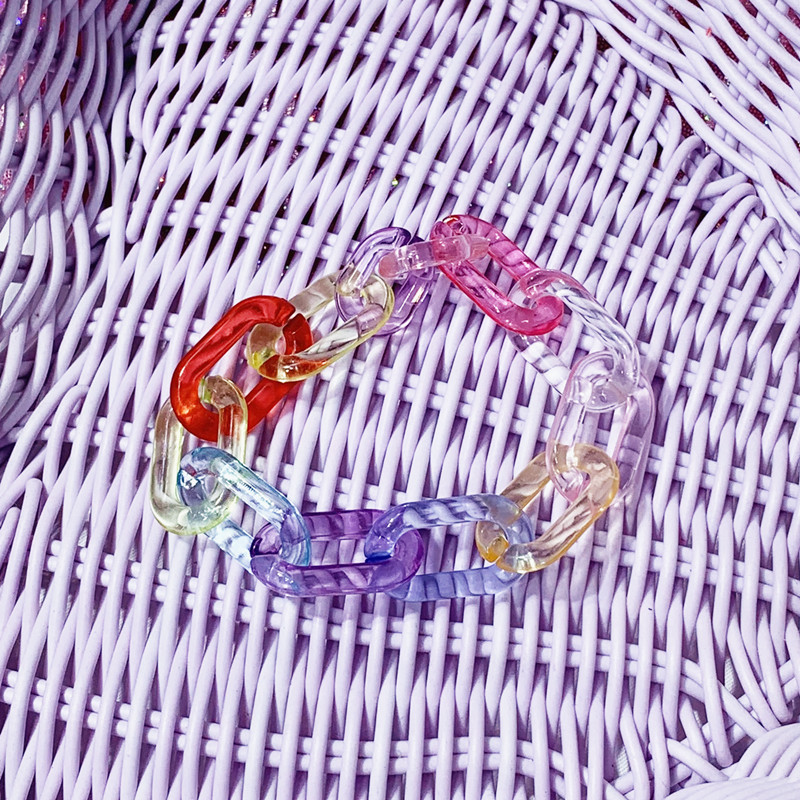 Vòng Tay Acrylic Cầu Vồng Thời Trang Đường Phố Đơn Giản 22618