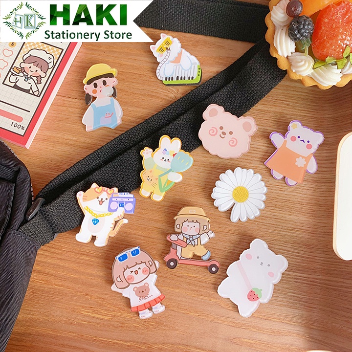 Huy hiệu cài áo balo HAKI, ghim cài áo hoạt hình cute dễ thương đáng yêu