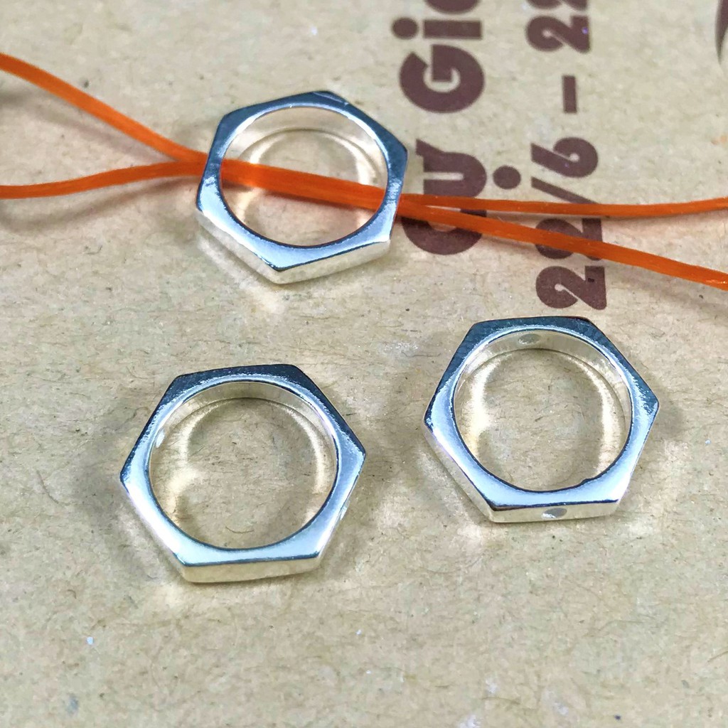 Bọc hình lục giác - Charm Bạc 925 - Mã CB0051