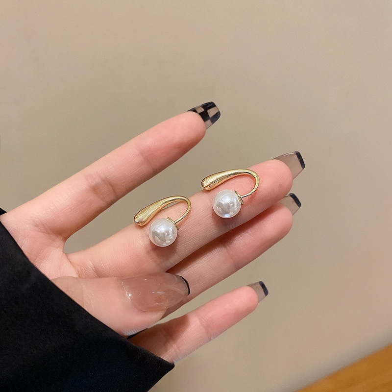 Bông Tai Đính Ngọc Trai Đơn Giản Phong Cách Hàn Quốc Cho Nữ