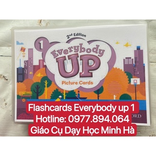 Flashcard Everybody up 1 kích thước A5 thiết kế hai mặt ép plastics bền đẹp