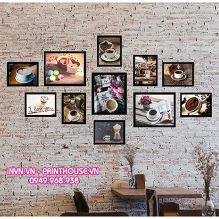 Bộ khung ảnh trang trí quán cafe, trà sữa, cà phê - có bao gồm ảnh