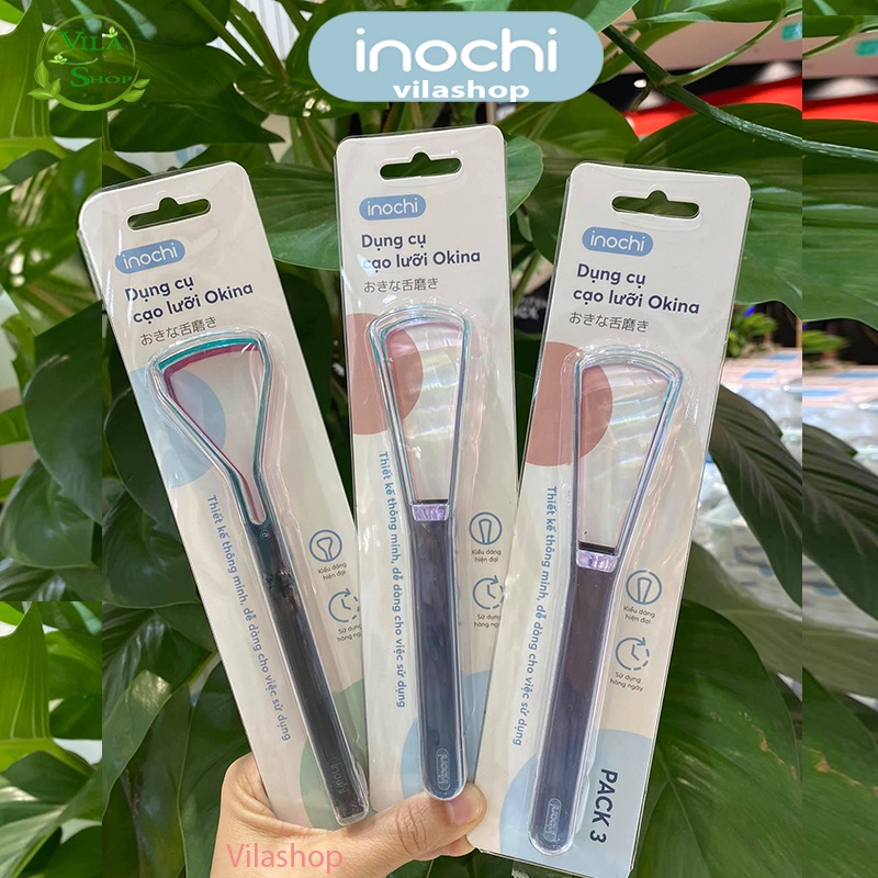 Cây Cạo Lưỡi, Nạo Lưỡi, Vệ Sinh Lưỡi Người Lớn Nhiều Hình Dáng Nhựa PETG, Hạt Màu Cao Cấp Inochi