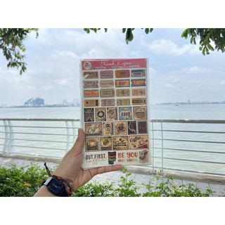 BÌA STICKER TEM VINTAGE 34 MIẾNG