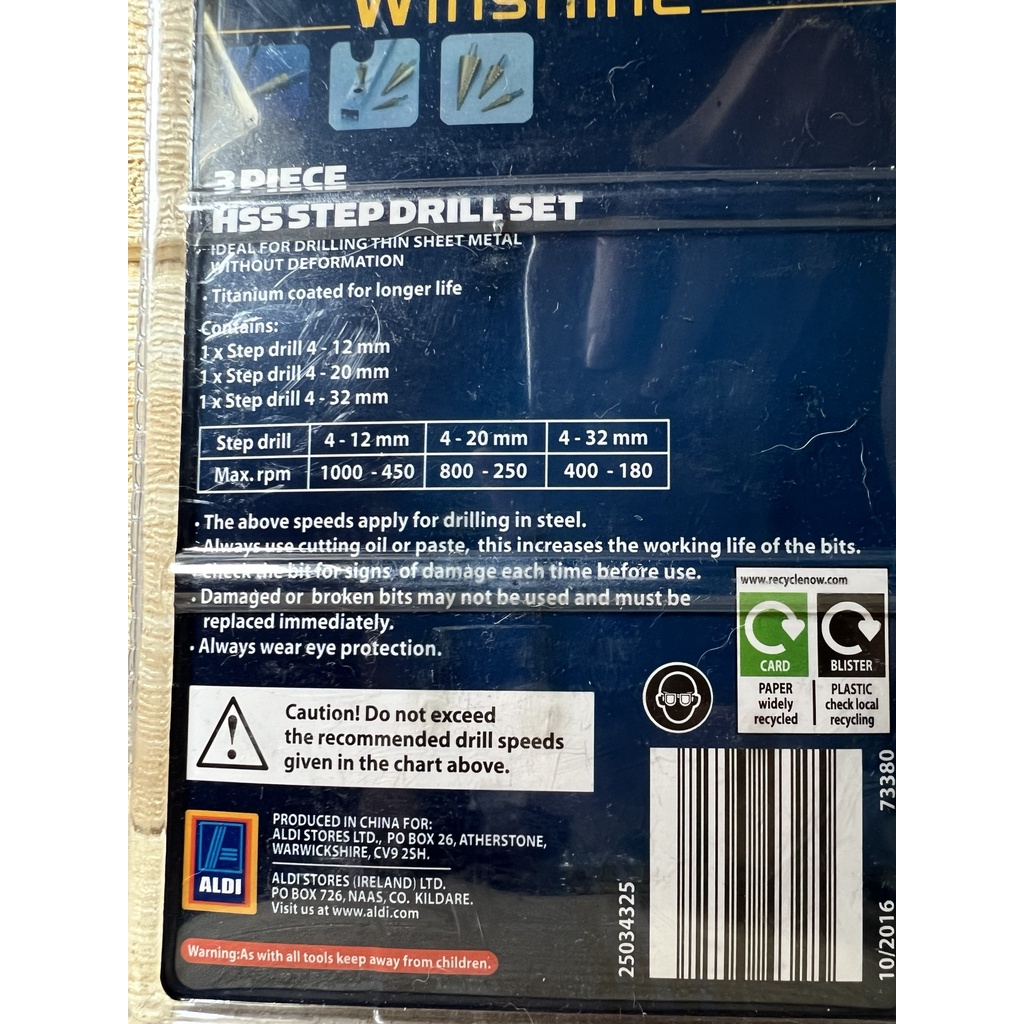 BỘ 3 MŨI KHOAN THÁP CAO CẤP 4mm => 32mm WÍNSHINE