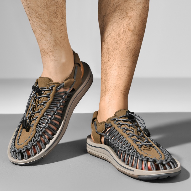 Thời Trang Giày Sandal Dệt Gọn Nhẹ Chống Trượt Thời Trang Mùa Hè Cho Nam Nữ