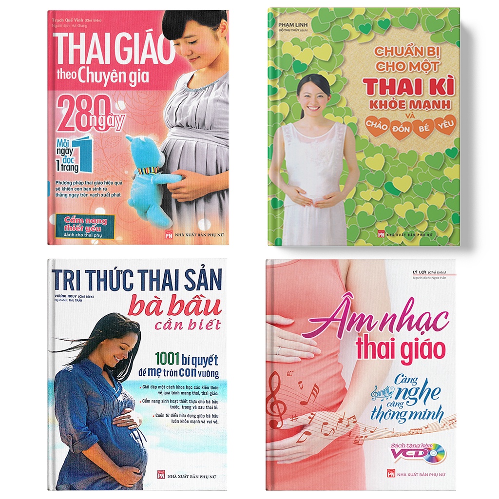 Sách: Combo Tri Thức Thai Sản+Âm Nhạc Thai Giáo+Chuẩn Bị Cho Một Thai Kì Khỏe Mạnh+Thai Giáo Theo Chuyên Gia (TB)