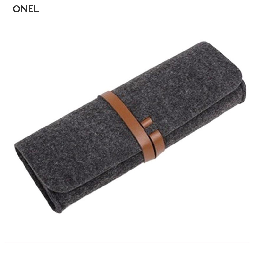 Túi Đựng Bút Bằng Vải Nỉ Thủ Công Có Dây Quấn 9 Lỗ Giá Đỡ Bút mx