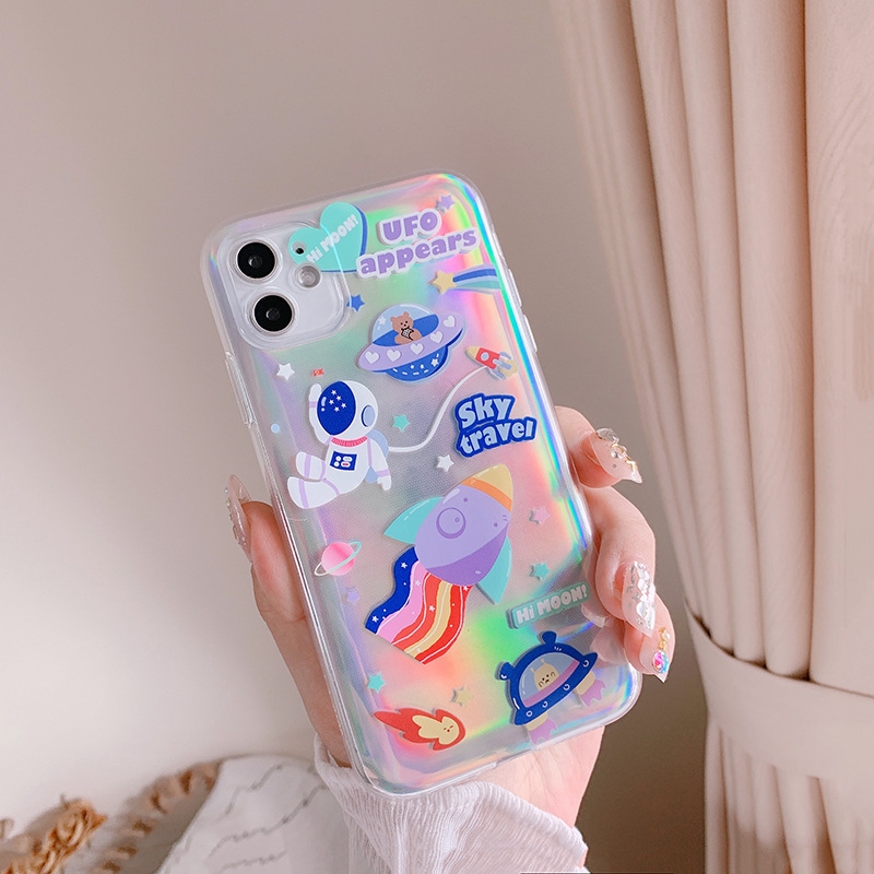 Ốp điện thoại mềm ánh laze in hình phi hành gia cho iphone11 11pro Xsmax XR 8plus | BigBuy360 - bigbuy360.vn