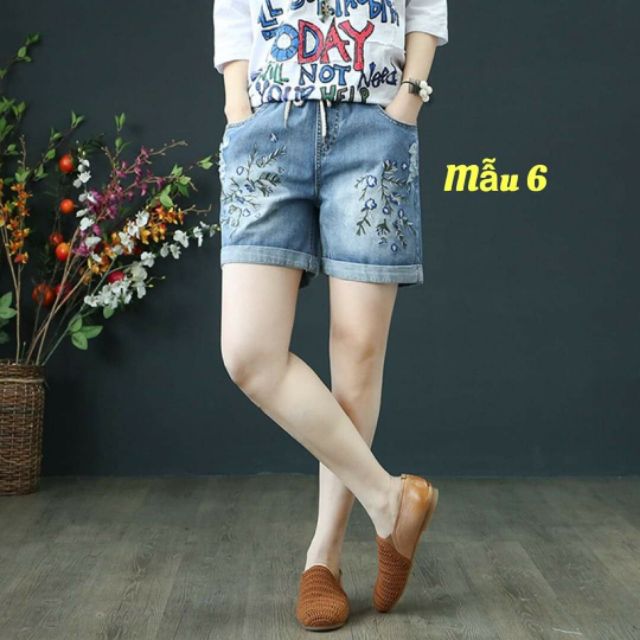 Short jean thêu hoa hàng Quảng Châu siêu đẹp