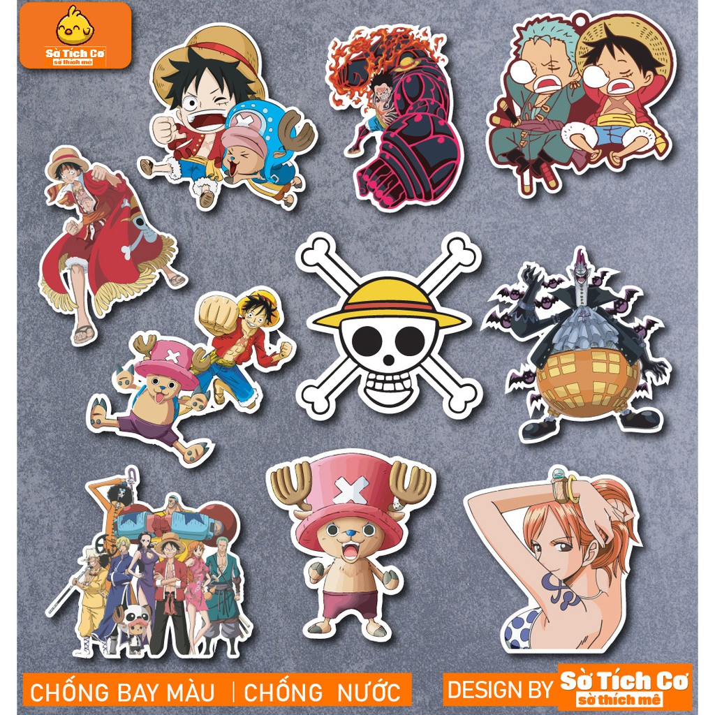 One Piece dán điện thoại, laptop, mũ bảo hiểm, guitar, vali MSP: A06
