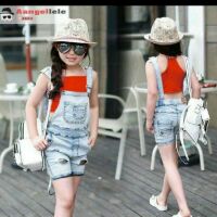 Yếm jean đùi kèm áo sz 6-8kg