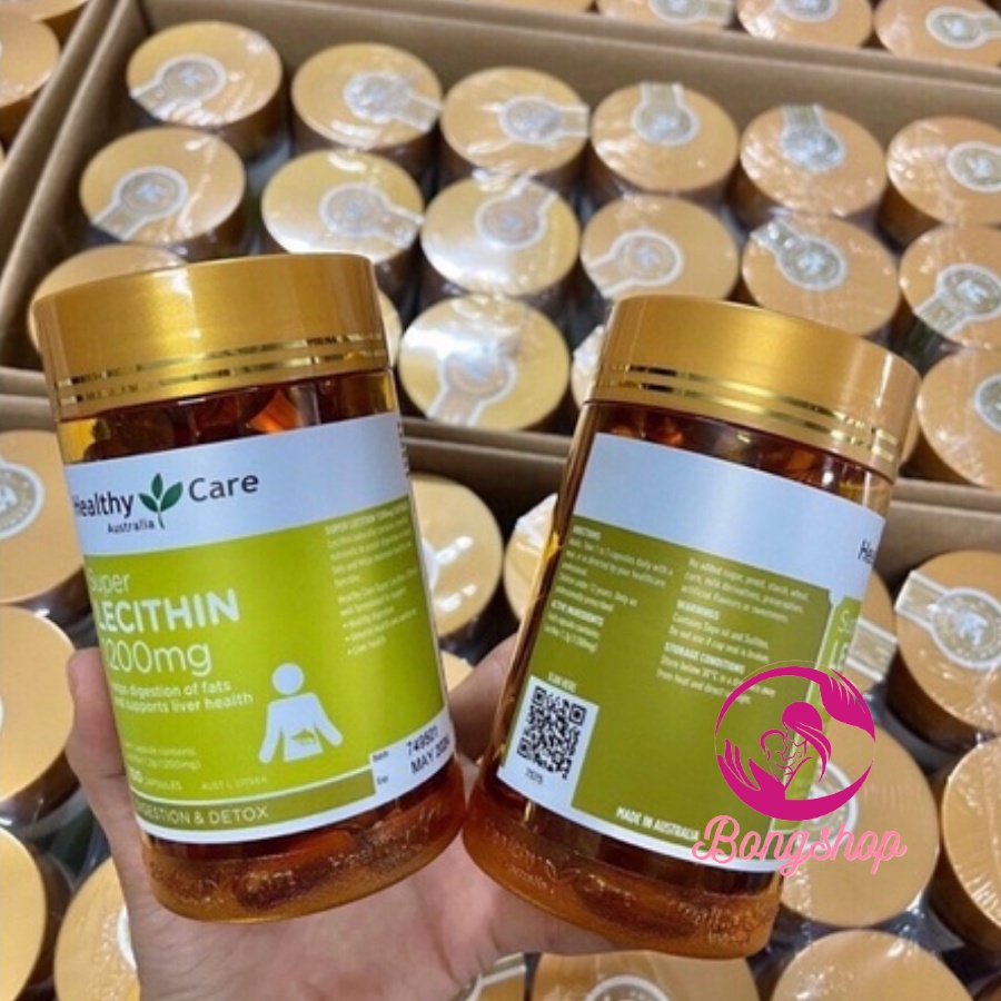 [Cam kết Chính hãng] Mầm đậu nành Úc Healthy Care Super Lecithin 100v đẹp da, tăng size vòng 1, cân bằng nội tiết tố