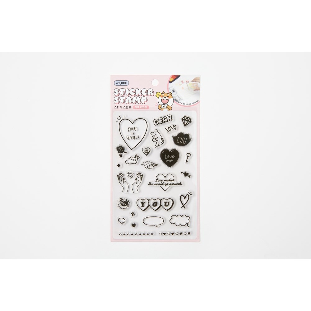 Tem Dán Sticker Stamp ARTBOX Hàn Quốc Họa Tiết Trái Tim Trang Trí Cho Sổ Tay